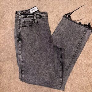 Black High Rise Straight Leg Jeans